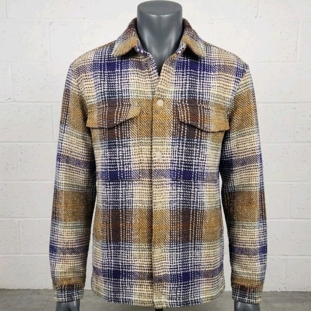Alpine Design Mens Plaid Chore Jacket Small Multicolor Button Up Lined NWOT